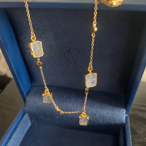 NEW Missoma Gold + Moonstone Charm Choker Necklace - Picture 13 of 13